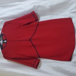 Zara Red Dress with Black Accents
